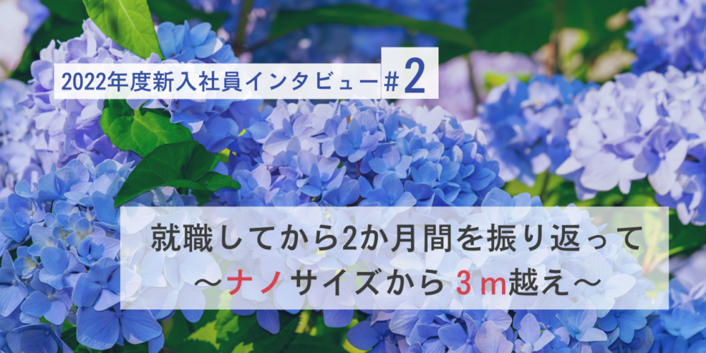 【新入社員インタビュー#2】就職してから2か月間を振り返って～ナノサイズから3m越え～